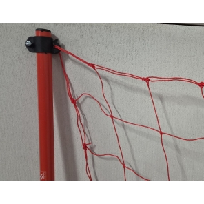 Avsperringsnett, 25mx1,2m 12,5x12,5cm maskevidde Rød ferdig montert med 13st PVC staur Ø30mm