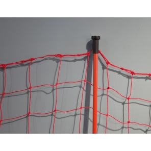 Avsperring C-nett,rød,7 glasfiber staur 25mx1,2m 12,5x12,5cm maskevidde