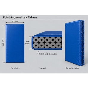 Tatam TS10-8cm Blå, Polstringsmatte 2mX1m