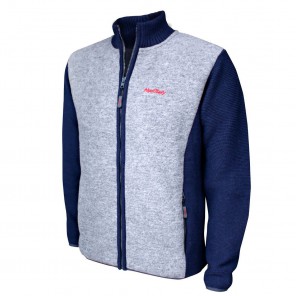 St. Moritz knit felt jacket, Bl&aring;/lys gr&aring;